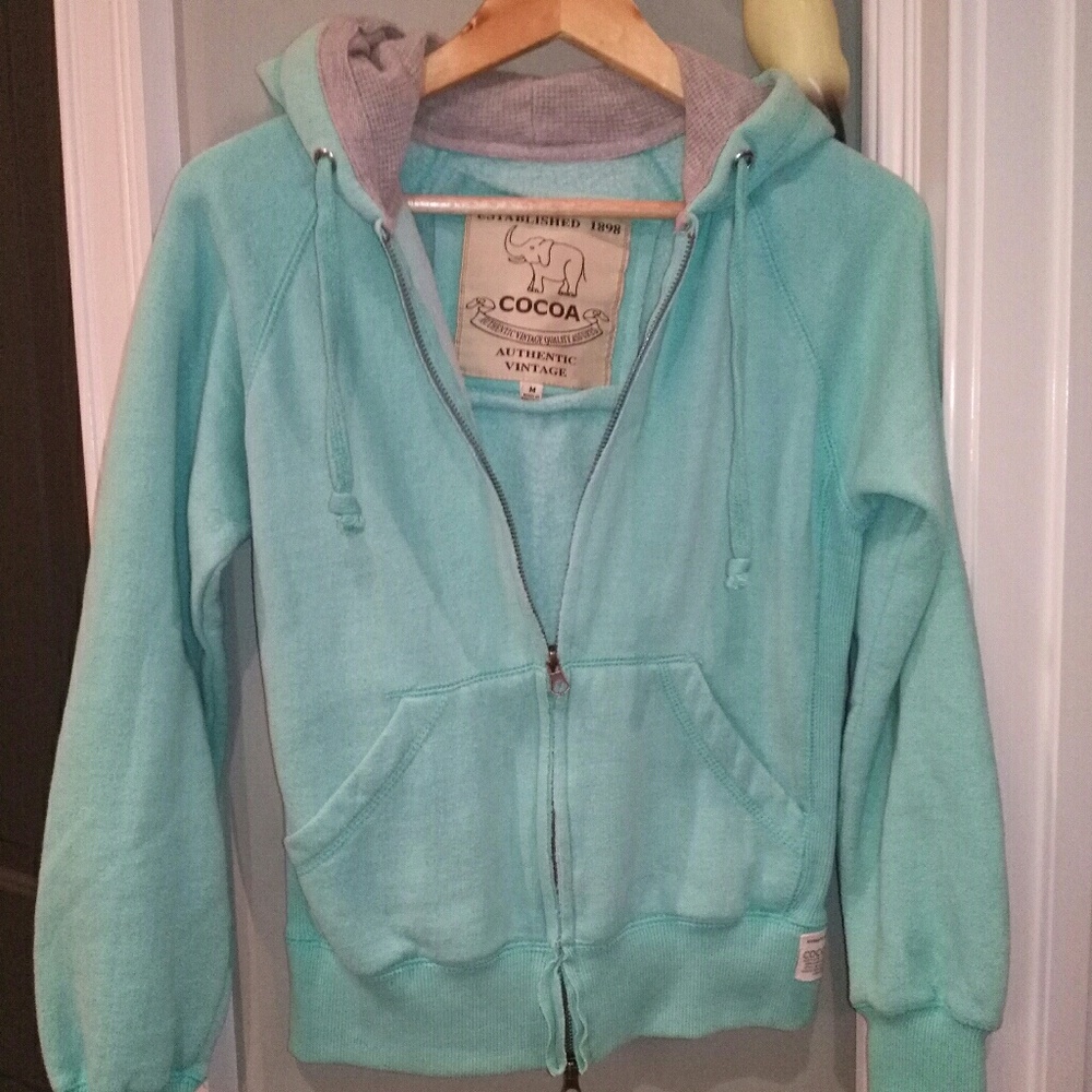 Cocoa hoodie sweat shirt M turquoise blue